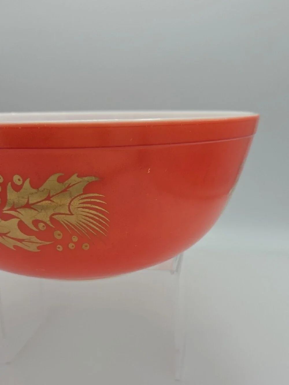 Pyrex White Bowl with Red Rim